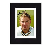 SHANE WARNE Signed 8x6 Inch Mounted Photo Print With Pre Printed Signature HAMPSHIRE & AUSTRALIA Cricket Autographed Gift, Ready To Be Framed