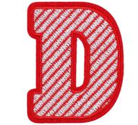 SHANFAA Iron On Christmas Letter Patches, A-Z Embroidery Alphabet Patches, Sew Embroidered for Bags, Clothes, Jackets, Hats, Backpacks, Jeans (D)