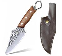 SHANFEEK Chef Knife Meat Cleaver 4.5-Inch Kitchen Cooking Boning Tomato Fruit High Chromium Steel with Red Rosewood Handle (Grey)