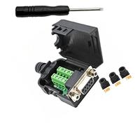 SHANFEILU DB9 Breakout Connector to Wiring Solderless Terminal RS232 D-SUB Female Serial Adapter 9pin Port Breakout Board Black Rubber Core with Case,Screwdriver,Nuts