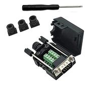 SHANFEILU DB9 Breakout Connector to Wiring Solderless Terminal RS232 D-SUB Male Serial Adapter 9pin Port Breakout Board Black Rubber Core with Case,Screwdriver,Long Bolts