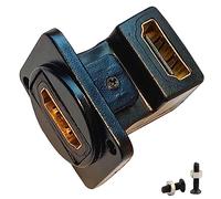 SHANFEILU HDMI Right Angle D Type Panel Mount Adapter Connector Extender Socket Series D-Type HDMI Coupler Female to Female Glod Plated Connector with Screws