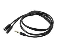 SHANFEILU Headphone Audio Splitter 3.5mm Male to 2 Dual Female 3.5mm TRS Y Splitter Cable Gold-Plated Stereo Jack for Laptop Smartphone PC Mp3/4 Earphone Speaker 31.5inch/0.8m