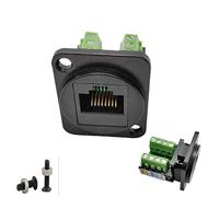 SHANFEILU RJ45/8P8C D-Type Panel Mount Ethernet Extender Cat5E Terminal Solderless Network Adapter Keystone Jack Crimping Data Female Connector with Screw