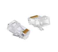 SHANFEILU RJ45 Cat 6E Non-Pass Through Network Plug Connector 8P8C 20pcs | Cat 6/6E RJ45 Gold Plated Ends for Stranded UTP Solid Network Cable