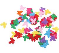 ShanGaiLi 100pcs Colourful Felt Flowers and Butterfly Die Cut Embellishment/for Craft Felt Applique DIY Art and Crafts (B)