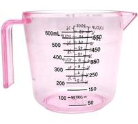 ShanGaiLi Clear Plastic Measuring Jug/with Scale and Handle/Multi-Purpose Baking Cooking Measuring Cup Tool/for Kitchen, Cooking, DIY, Laboratory (Pink)