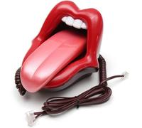 ShanGaiLi Large Tongue Red Lips Landline Telephone/Creative Loud Mouth Mini Corded Phone/Landline Phone for Desktop for Bedroom Reading Room