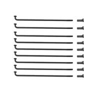 SHANGCHESO 16 Pieces Diameter 14G 2.0mm J-bend Mountain Bike Spokes Material 45# Steel Black Color Round Body Road For Bicycle Spokes(Length 253mm)