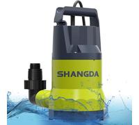 SHANGDA Sump Pump Submersible Water Pump 1.5HP 5500GPH Portable Water Transfer Draining Pump Utility Pumps for Pool Basement Hot Tub Garden with Adapters