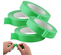SHANGFENG 4 Rolls Masking Tape Green Multi Surface Painters Masking Tape General Purpose for Sharp Paint Lines, Decorators Tapes, Painters (20mm x 20m)
