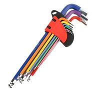 SHANGFENG 9 PCS Metric Allen Key Set Anti-Slip Long Ball End Hex Wrench Sets L Shape Color Coding Hex Key Set for Disassembling Mechanical Equipment, Vehicle, and Bicycle Repairs 1.5-10MM