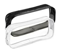 SHANGFENG Clear Pencil Case Waterproof PVC Zippered Comestic Storage Pouch Travel Luggage Pouch Make up Cosmetic Bag for Stationery, Toiletries, Makeup, Travel & Office Supplies (2 Pack)