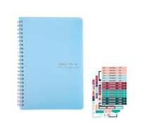 SHANGFENG Weekly Planner Notebook Undated A5 Daily To Do List Diary Planning Pad Checklist Productivity Organizer 52 Pages with 4 Sheets of Stickers for Daily life, Work, Students (Blue)