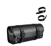 shangguanchun Motorcycle Tool Bag Universal PU Leather Roll for Handlebar Front Fork Sissy Bar Storage Pouch Black