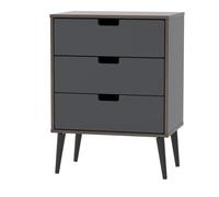 Shanghai B Chest of Drawers Dark Grey 3 Drawers 40cm