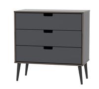 Shanghai B Chest of Drawers Dark Grey 3 Drawers 77cm