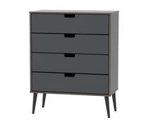 Shanghai B Chest of Drawers Dark Grey 4 Drawers 77cm