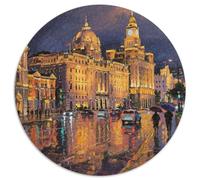 Shanghai Bund 1000 Piece Round Puzzle Creative Challenging Educational Art Games for Adults And Kids 1000pcs (67.5x67.5cm)