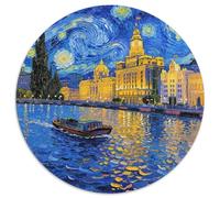 Shanghai Bund 1000 Pieces Round Jigsaw Puzzles Creative Puzzle Challenging Educational Art Games for Adults And Kids 1000pcs (67.5x67.5cm)