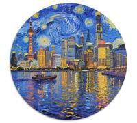 Shanghai Bund(2) 1000 Piece Round Jigsaw Puzzles Creative Scenic Spot Stress Reliever Difficult Challenge Games for Adults And Kids 1000pcs (67.5x67.5cm)