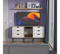 Shanghai C Large Sideboard White 2 Shelves 6 Drawers 152cm