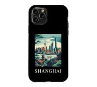 Shanghai China Asia Skyline Retro Travel Graphic Case for iPhone 11 Pro