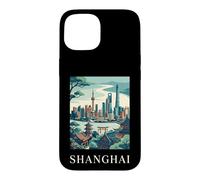 Shanghai China Asia Skyline Retro Travel Graphic Case for iPhone 15