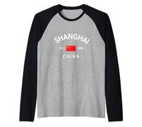 Shanghai China Est. 1292 Chinese Flag Souvenir Raglan Baseball Tee