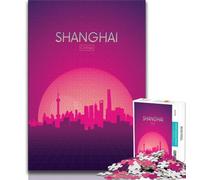 Shanghai China Jigsaw Puzzles for Teenagers 1000 Jigsaws,Staycation Kill Time Every Piece Is Unique - Challenging Family Fun Game 38x26cm