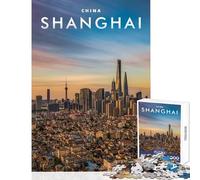 Shanghai City Skynight Jigsaw Puzzles for Adults 1000 Pieces Improve Detailed Observation Skills Mindful Relaxing Leisure Game (38x26cm)