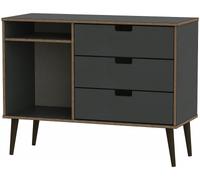 Shanghai Graphite 95cm TV Unit with Black Wooden Legs