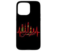 Shanghai Skyline Heartbeat Heart China Asia I Love Shanghai Case for iPhone 15 Pro Max