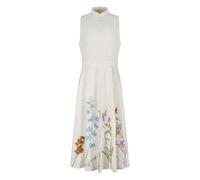 Shanghai Tang floral-embroidery midi dress - White 42-44-46-48