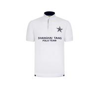 Shanghai Tang star-appliqué polo shirt - White 46-48-50-52-54
