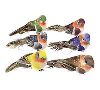 SHANGHh 6 PCS Artificial Birds, Bird Ornaments, Decorative Fake Birds, Artificial Bubble Bird for DIY Crafts, Garden, Christmas Tree Ornament, Home Party Decors