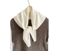 Shangkanlan Triangle Scarf Knitted for Women, Green Winter Neck Multi-Functional Warm Scarf Shawl Wrap Fashion Accessory (white)