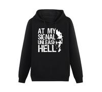 SHANGKEAI Gladiator Unleash Hell Russell Crowe Movie Printing Graphic Mens Sweatshirts Unisex Black Hooded XL
