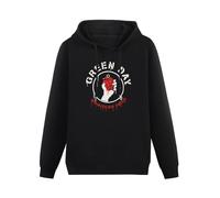 SHANGKEAI Green Day American Idiot Dripping Logo Printing Graphic Mens Sweatshirts Unisex Black Hooded XL