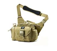 SHANGRI-LA Multi-Functional Shoulder Bag Day Messenger Bag Camera Bag Electronics EDC Bag Tactical Sling Range Bag Hunting Shooting Gear - Tan