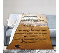 shangtiezao Footprints in The Sand Blanket Positive Poetry Throw Blanket Lightweight Blanket Flannel Blanket for Sofa Couch Bed Super Cozy and Comfy for All Seasons 50"X40"