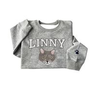 Shangyue Custom Dog Portrait Embroidered Sweatshirt,Personalized Pet Face with Pet Name Sweatshir,Pet Embroidered Sweatshirt, Multicolor, Medium