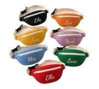 Shangyue Personalized Embroidered Canvas Belt Bag Custom Name Kids Fanny Pack (Yellow)
