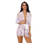 SHANHE Sexy Women Lingerie Lace Nightdress Sleepwear Nightgown Bandage Deep V G-String Sex Sleep Dress Nightwear
