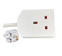 ShaniTech 1 Way Gang, 3M Metre Mains Extension Lead Cable, 13A Amps, Power Cord, White