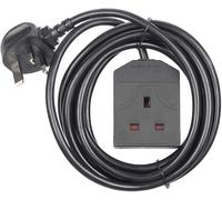 ShaniTech 1 Way Gang Power Mains Extension Lead Cable, 3M Metre, UK 3-Pin Plug, 13A Rated - Black
