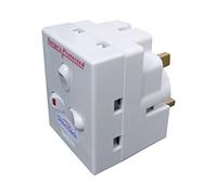 ShaniTech 3 way switched surge protected 13A adaptor 3 gang UK mains plug-in adapter with NEON switches