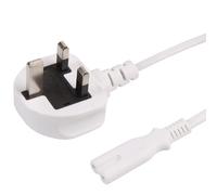ShaniTech IEC C7 Fig 8 2 Pin Mains Power Cable 3 Metre 3M Lead Figure 8 - White