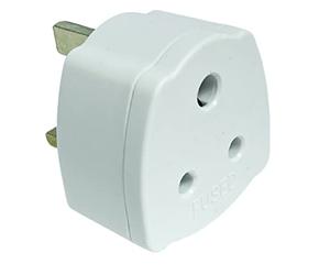ShaniTech India 3 Pin to UK Travel Tourist Adaptor Converter Mains Plug Earthed White