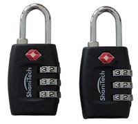 ShaniTech UK Pack of 2 TSA 3 Digit Combination Travel Suitcase Luggage Bag Code Lock - Black